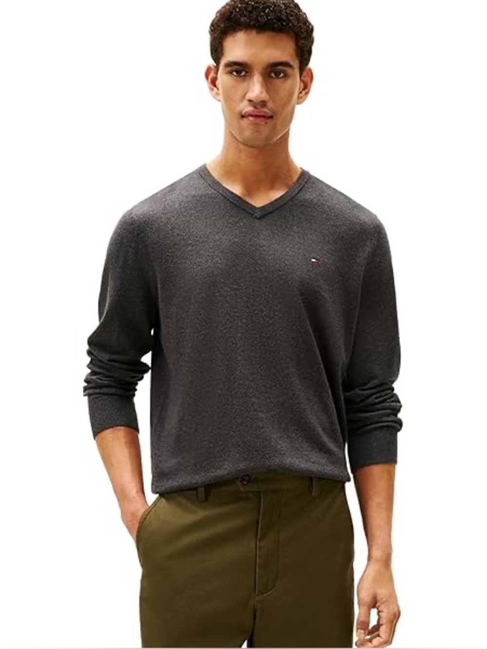 Tommy Hilfiger Men's Essential Cotton V-Neck Sweater